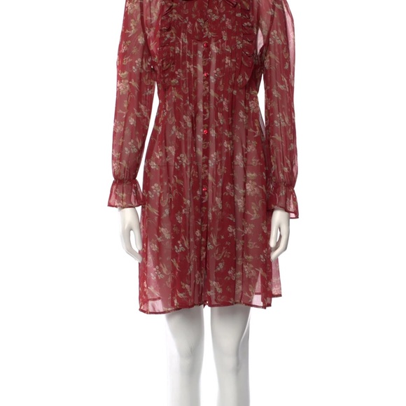 The Kooples Red Floral chiffon dress